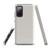 Glossy Clean Slate Minimal Tough Case for Samsung — smooth warm gray surface with subtle organic noise texture and soft