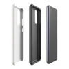 Glossy Clean Slate Minimal Tough Case for Samsung — smooth warm gray surface with subtle organic noise texture and soft