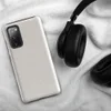 Glossy Clean Slate Minimal Tough Case for Samsung — smooth warm gray surface with subtle organic noise texture and soft