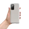 Glossy Clean Slate Minimal Tough Case for Samsung — smooth warm gray surface with subtle organic noise texture and soft