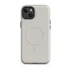 Matte Classic Warm Gray Minimal MagSafe Tough Case for iPhone — smooth warm gray textured surface with subtle tonal