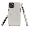 Glossy Classic Warm Gray Minimal MagSafe Tough Case for iPhone — smooth warm gray textured surface with subtle tonal