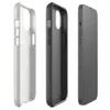 Glossy Classic Warm Gray Minimal MagSafe Tough Case for iPhone — smooth warm gray textured surface with subtle tonal