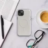 Glossy Classic Warm Gray Minimal MagSafe Tough Case for iPhone — smooth warm gray textured surface with subtle tonal
