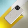 Glossy Classic Warm Gray Minimal MagSafe Tough Case for iPhone — smooth warm gray textured surface with subtle tonal