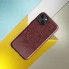 Glossy Crimson Knit Cozy MagSafe Tough Case for iPhone — close-up realistic red knitted wool sweater stitch pattern in deep