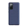 Matte Navy Twill Diagonal Stripe Tough Case for Samsung — close-up diagonal twill weave pattern in deep navy and light blue