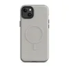 Matte Stone Linen Texture MagSafe Tough Case for iPhone — soft grey crinkled linen textile texture with subtle natural fiber