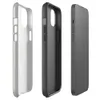 Glossy Stone Linen Texture MagSafe Tough Case for iPhone — soft grey crinkled linen textile texture with subtle natural