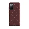 Matte Crimson Cross Stitch Tough Case for Samsung — repeating white cross stitch marks and diagonal dashes on a deep