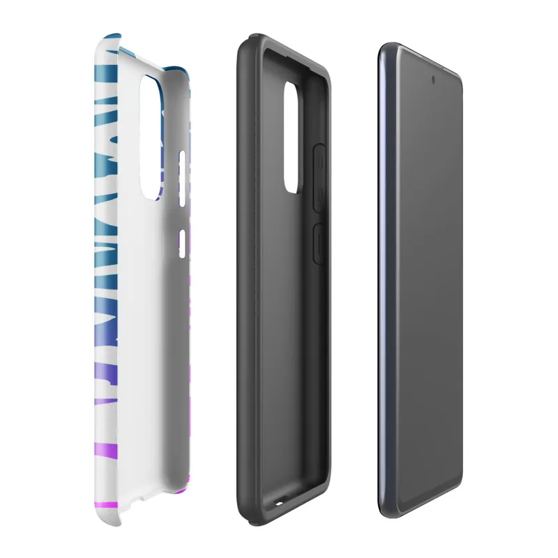 Glossy Neon Tide Wave Ripple Tough Case for Samsung — rippling water waves in a teal to violet to hot pink gradient