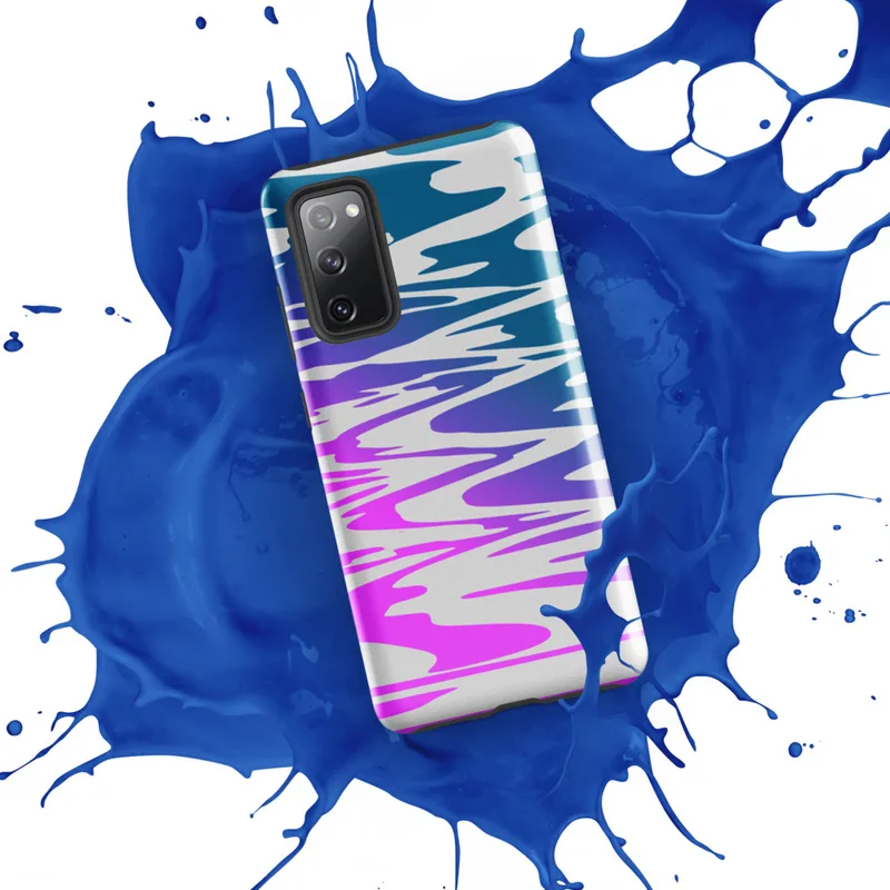 Glossy Neon Tide Wave Ripple Tough Case for Samsung — rippling water waves in a teal to violet to hot pink gradient