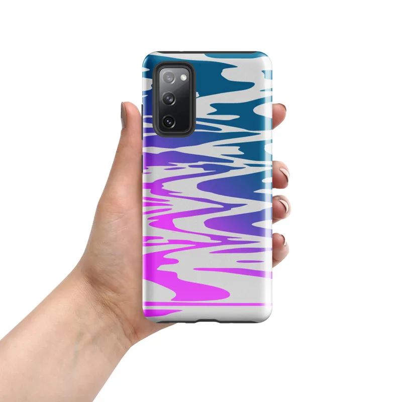 Glossy Neon Tide Wave Ripple Tough Case for Samsung — rippling water waves in a teal to violet to hot pink gradient