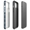 Glossy Solar Grid Power MagSafe Tough Case for iPhone — close-up repeating pattern of deep navy blue monocrystalline solar
