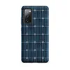 Matte Solar Grid Power Tough Case for Samsung — close-up repeating grid of deep navy and teal solar panel cells with silver