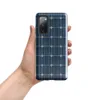 Glossy Solar Grid Power Tough Case for Samsung — close-up repeating grid of deep navy and teal solar panel cells with silver