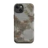 Matte Crumbling Plaster Brick Wall MagSafe Tough Case for iPhone — peeling white and grey plaster revealing aged terracotta