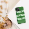 Glossy Green Stars and Stripes MagSafe Tough Case for iPhone — alternating deep forest green and soft mint horizontal