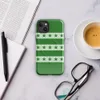 Glossy Green Stars and Stripes MagSafe Tough Case for iPhone — alternating deep forest green and soft mint horizontal