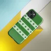 Glossy Green Stars and Stripes MagSafe Tough Case for iPhone — alternating deep forest green and soft mint horizontal