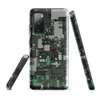 Glossy Circuit City Camo Tough Case for Samsung — dense overhead grid of interlocking industrial structures in forest green