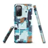 Glossy Circuit Surge Tech Armor Tough Case for Samsung — dense futuristic circuit board pattern in cyan, electric blue