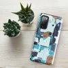 Glossy Circuit Surge Tech Armor Tough Case for Samsung — dense futuristic circuit board pattern in cyan, electric blue
