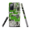 Glossy Circuit City Digital Camo Tough Case for Samsung — aerial city grid of electric green, white, and charcoal black