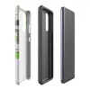 Glossy Circuit City Digital Camo Tough Case for Samsung — aerial city grid of electric green, white, and charcoal black