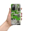Glossy Circuit City Digital Camo Tough Case for Samsung — aerial city grid of electric green, white, and charcoal black