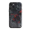 Glossy Dark Mech Circuit Armor MagSafe Tough Case for iPhone — dense layered sci-fi circuit board panels in dark grey