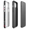 Glossy Dark Mech Circuit Armor MagSafe Tough Case for iPhone — dense layered sci-fi circuit board panels in dark grey
