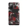 Matte Grid City Chaos Tough Case for Samsung — overhead urban grid map abstraction in deep red, white, and charcoal