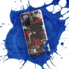 Glossy Grid City Chaos Tough Case for Samsung — overhead urban grid map abstraction in deep red, white, and charcoal