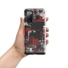 Glossy Grid City Chaos Tough Case for Samsung — overhead urban grid map abstraction in deep red, white, and charcoal