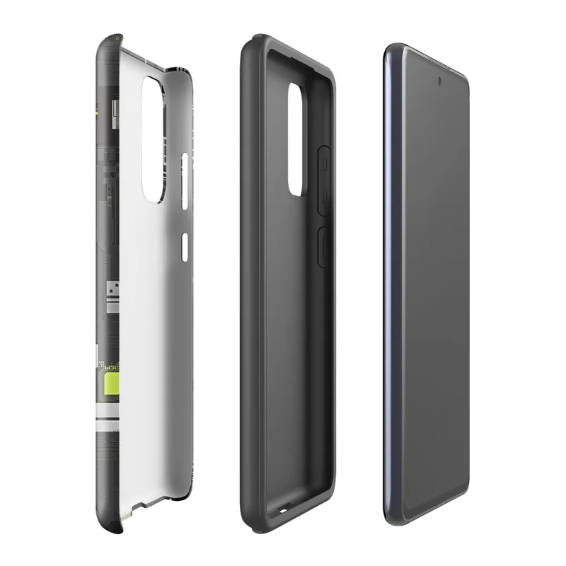 Glossy Circuit City Tough Case for Samsung — dense overhead schematic of industrial machinery and circuit pathways
