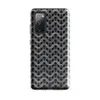 Glossy Iron Chain Armor Tough Case for Samsung — close-up pattern of interlocking steel chain mail rings with rust spots