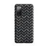 Matte Iron Chain Armor Tough Case for Samsung — close-up pattern of interlocking steel chain mail rings with rust spots