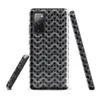 Glossy Iron Chain Armor Tough Case for Samsung — close-up pattern of interlocking steel chain mail rings with rust spots