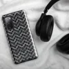 Glossy Iron Chain Armor Tough Case for Samsung — close-up pattern of interlocking steel chain mail rings with rust spots