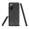 Glossy Dark Chain Mail Armor Tough Case for Samsung — close-up chain mail armor pattern in deep charcoal and steel grey