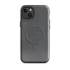 Glossy Dark Knit Texture MagSafe Tough Case for iPhone — close-up dark charcoal knit fabric texture with tiny scattered deep