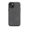 Matte Dark Knit Texture MagSafe Tough Case for iPhone — close-up dark charcoal knit fabric texture with tiny scattered deep
