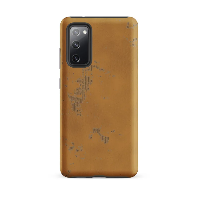 Matte Golden Desert Storm Tough Case for Samsung — peeling gold and ochre paint texture with scattered silvery grey patches