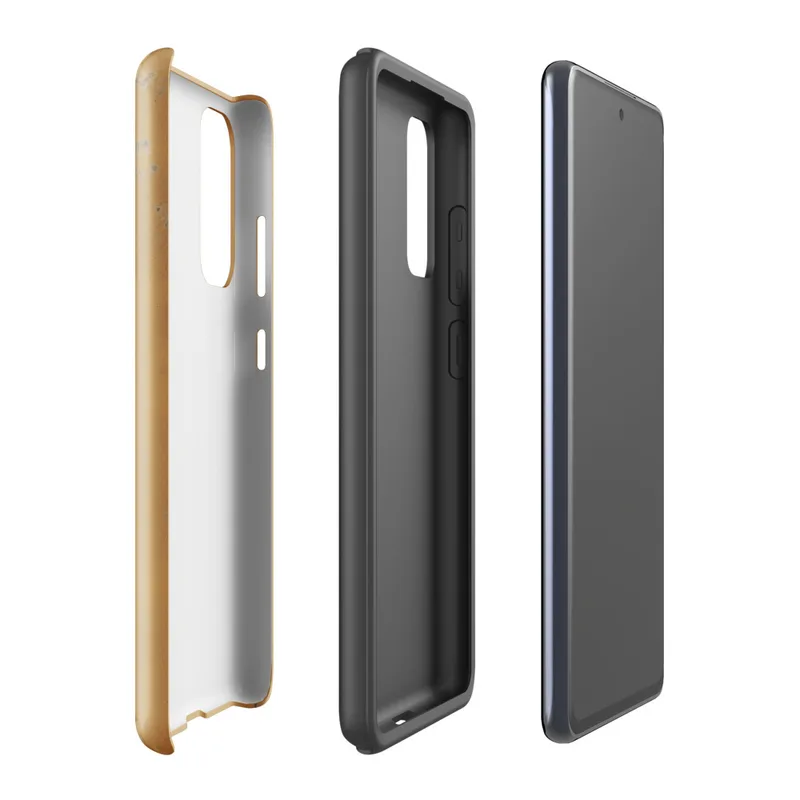 Glossy Golden Desert Storm Tough Case for Samsung — peeling gold and ochre paint texture with scattered silvery grey patches