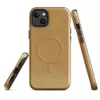 Glossy Desert Sand Weathered Gold MagSafe Tough Case for iPhone — weathered golden ochre surface with brushed texture