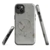 Glossy Weathered Concrete Urban MagSafe Tough Case for iPhone — weathered gray concrete surface with irregular patches
