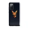 Glossy Shadow Fox Fierce Tough Case for Samsung — geometric fox face with sharp angular lines in orange, ivory, and black