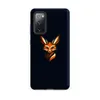 Matte Shadow Fox Fierce Tough Case for Samsung — geometric fox face with sharp angular lines in orange, ivory, and black