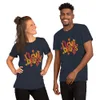 Heather Navy I Love Drugs Bold Statement Tee — bold chunky lettering reading I Love Drugs in warm orange red and yellow